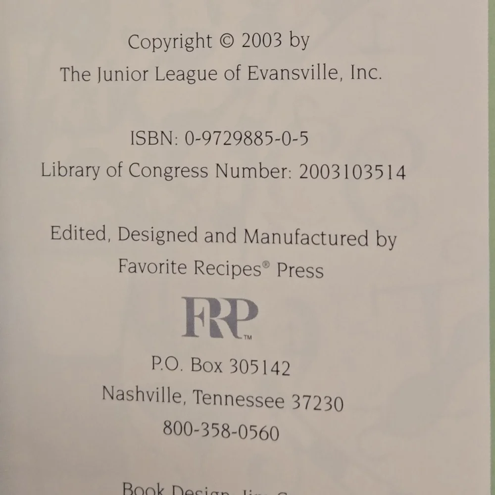 Once Upon a Time Junior League of Evansville Cookbook 2003 Hardcover 1st Edition